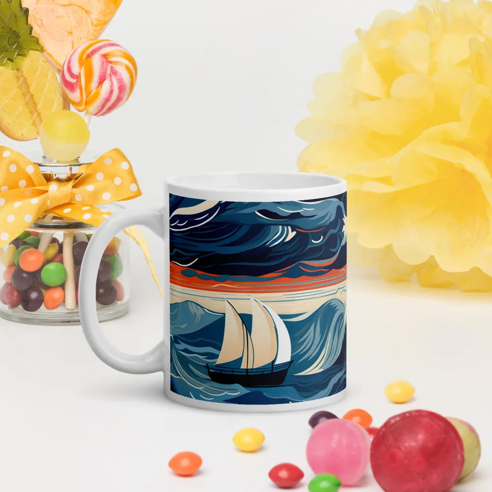 Ocean Whispers: A Voyage at Dusk | Mugs | Multiple Sizes & Colors