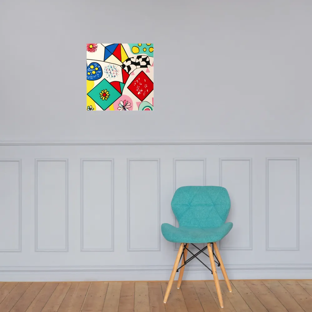 Joyful Geometry: A Playful Dance of Shapes and Colors | Poster | 18″×18″