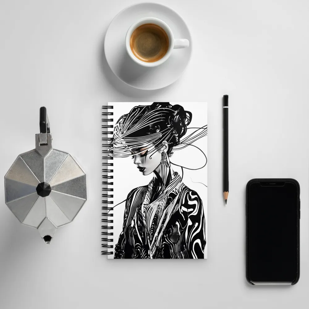 Elegance in Black and White | Spiral Notebook