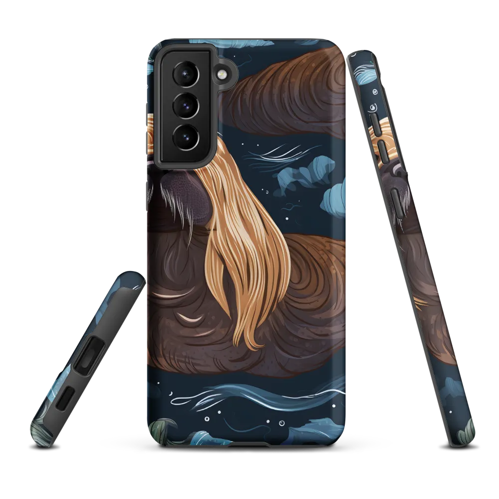 Whimsical Walruses in Deep Blue