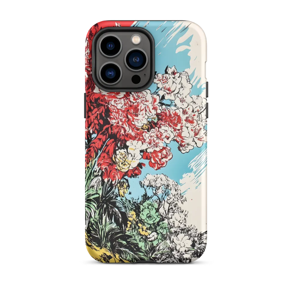 Floral Symphony in Bold Colors | Phone Case |  14 Pro Max | Tough Case | Matte