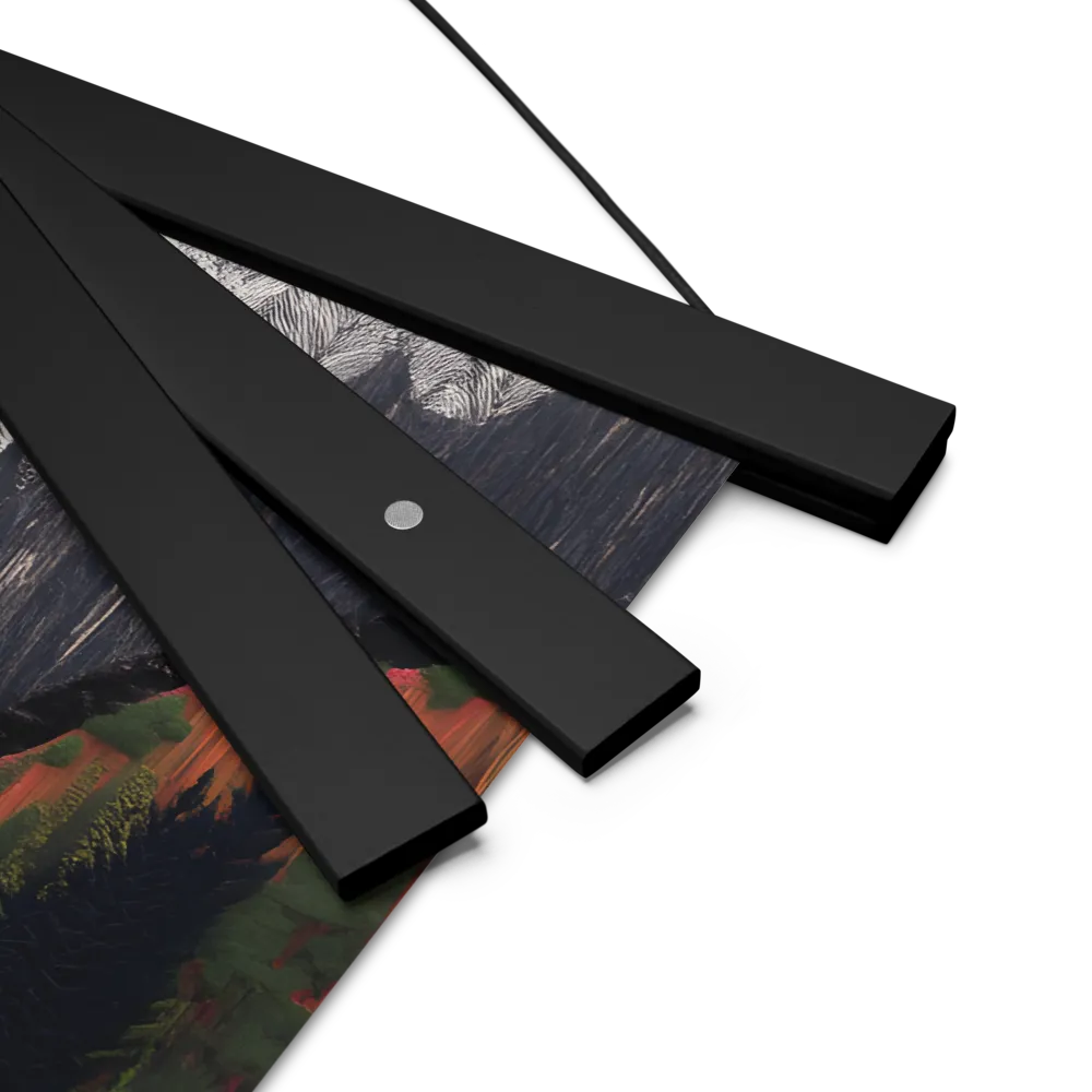Ethereal Cascade: A Surreal Landscape | Poster With Black Wood Hanger | 14″×14″