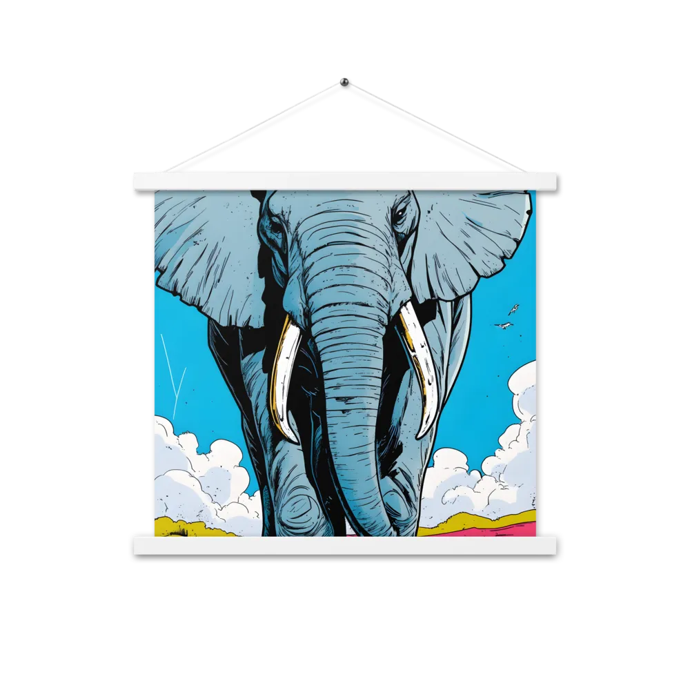 Majestic Presence: The Elephant | Poster With White Wood Hanger | 18″×18″