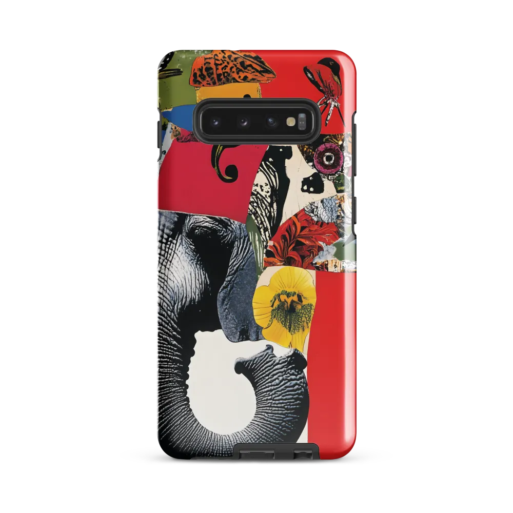 Whimsical Elephant: A Vibrant Collage of Life | Phone Case |  S10 Plus | Tough Case | Glossy