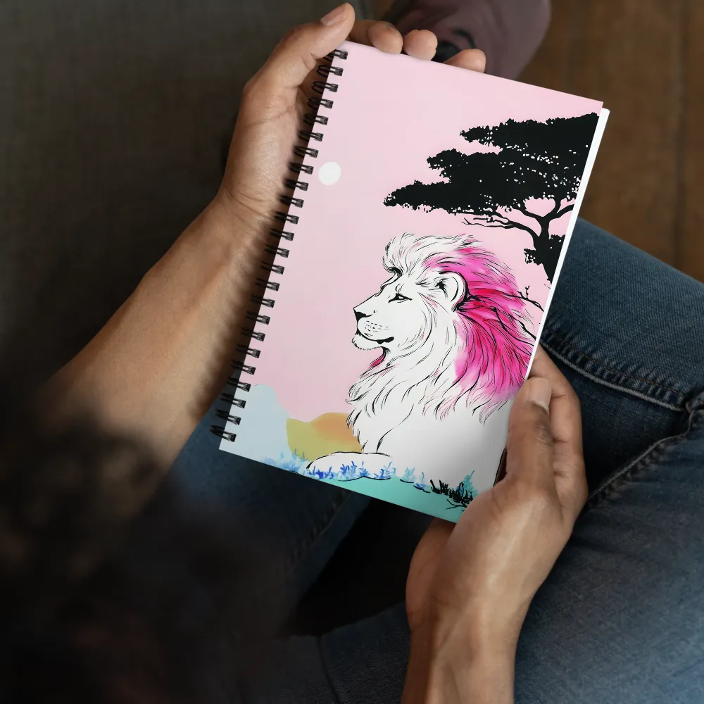 Serene Majesty: A Lion's Profile | Spiral Notebook