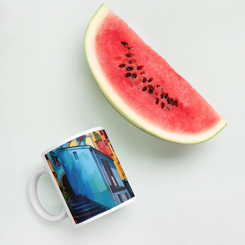 Vibrant Village: A Cubist Journey | Mugs | Multiple Sizes & Colors