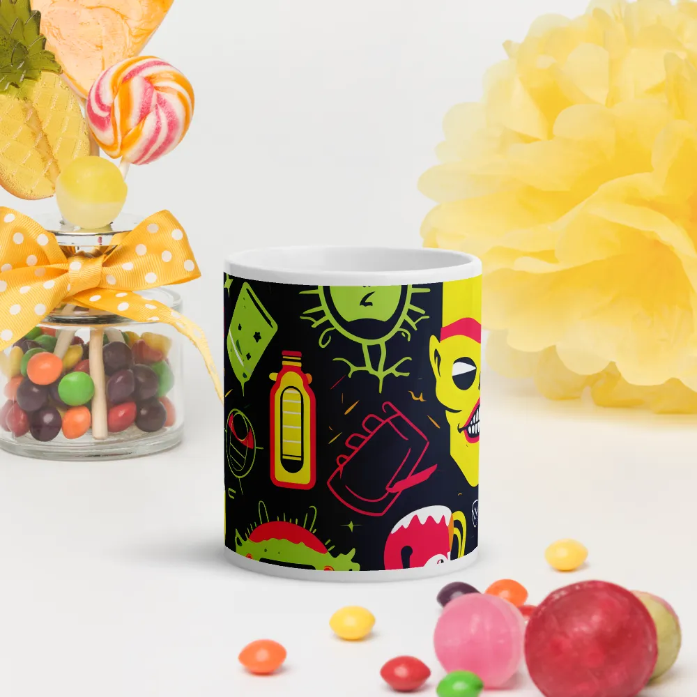 Neon Revelry: A Quirky Exploration of Modern Pop Art | Mugs | Multiple Sizes & Colors