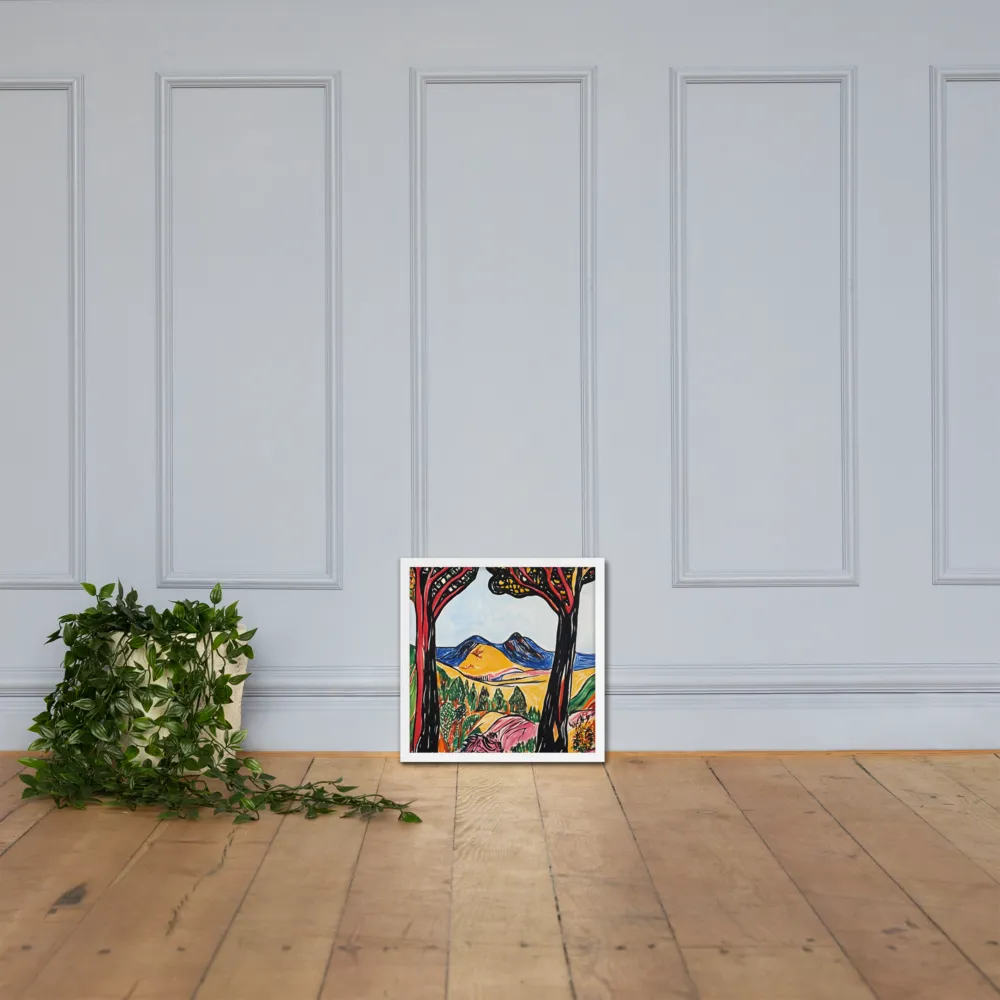 Vibrant Nature's Embrace | Poster with White Frame | 16″×16″