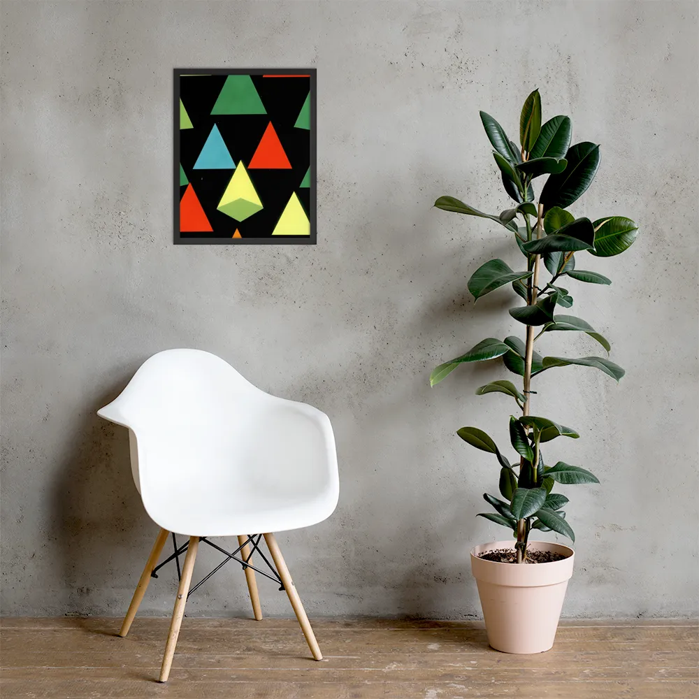 Geometric Harmony in Color | Poster with Black Frame | 16″×20″