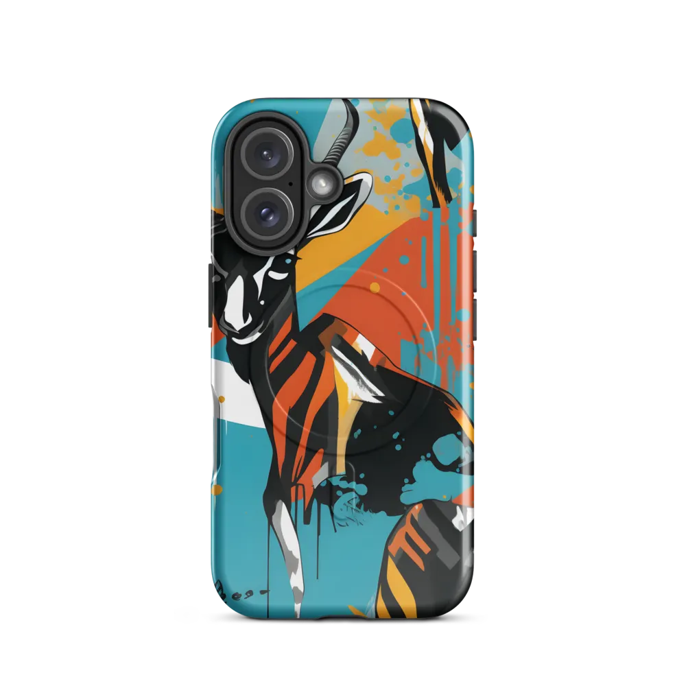 Dynamic Antelope in Vivid Abstract