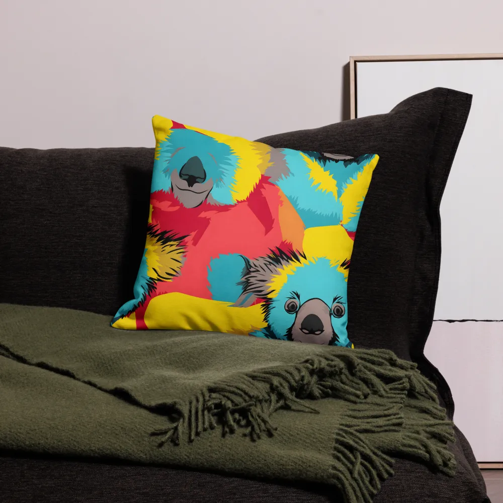 Whimsical Koalas in Vibrant Colors | Pillow | 18″×18″