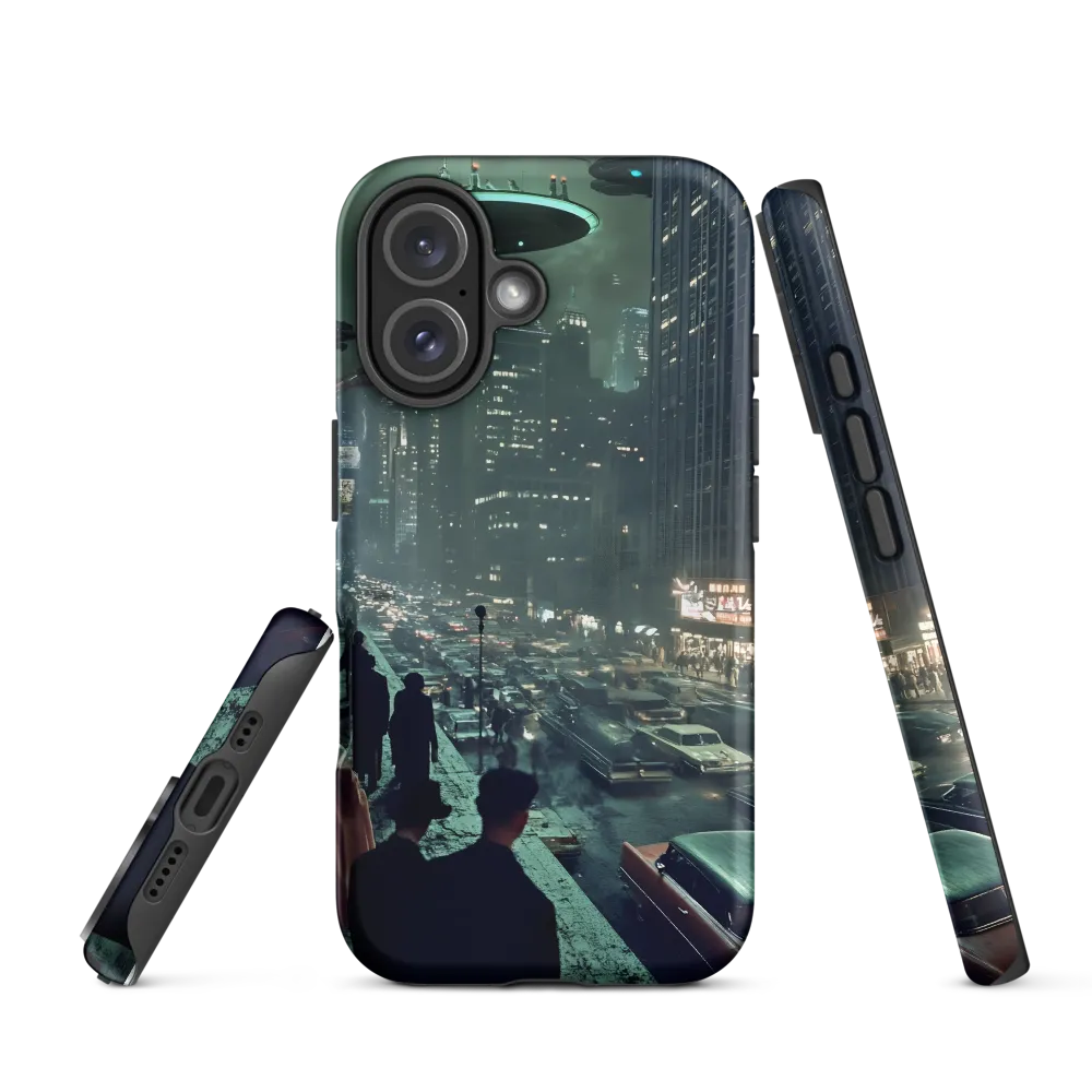 Mysterious Encounters in a Neon City | Phone Case