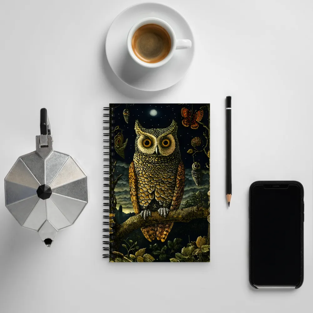 Mystical Night: The Guardian Owl | Spiral Notebook