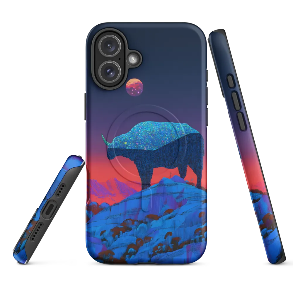 Luminous Bison Under a Celestial Sky