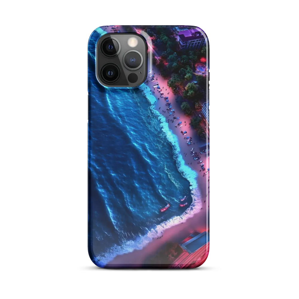 Twilight Reflections: A Serene Beach Aerial | Phone Case |  12 Pro Max | Snap Case | Glossy