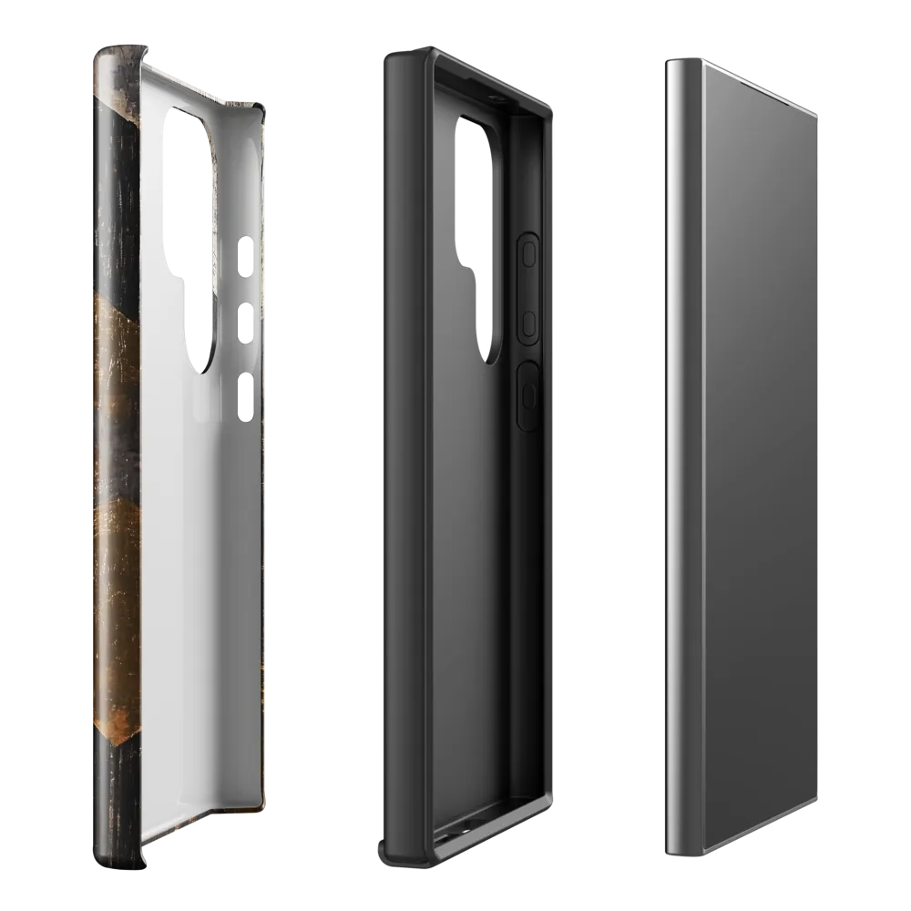 Geometric Harmony in Gold and Black | Phone Case |  S24 Ultra | Tough Case | Glossy