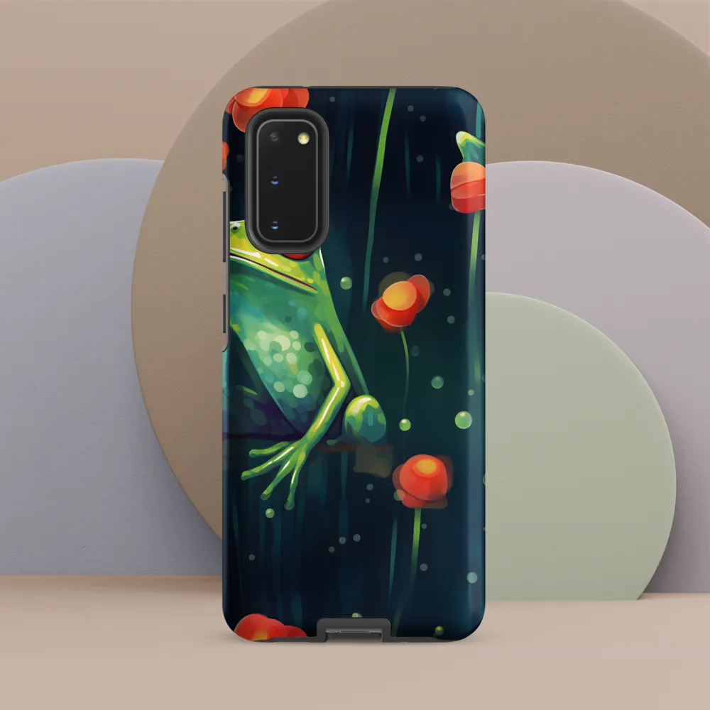 Playful Frogs in a Lush Pond