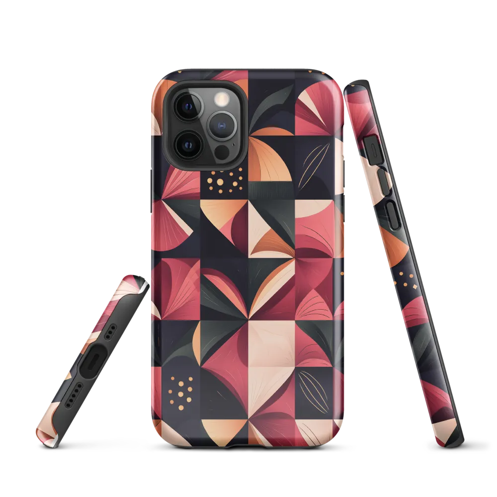 Floral Harmony in Geometry | Phone Case |  12 Pro | Tough Case | Glossy