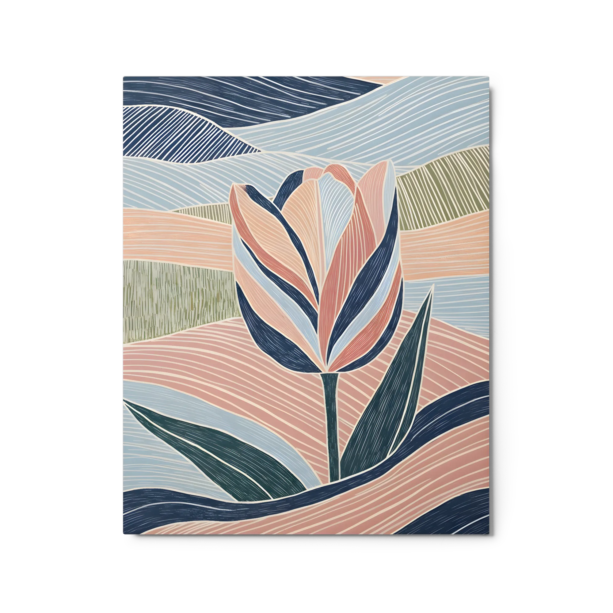 Wavy Tulip 
 Metal Print | 16″x 20″