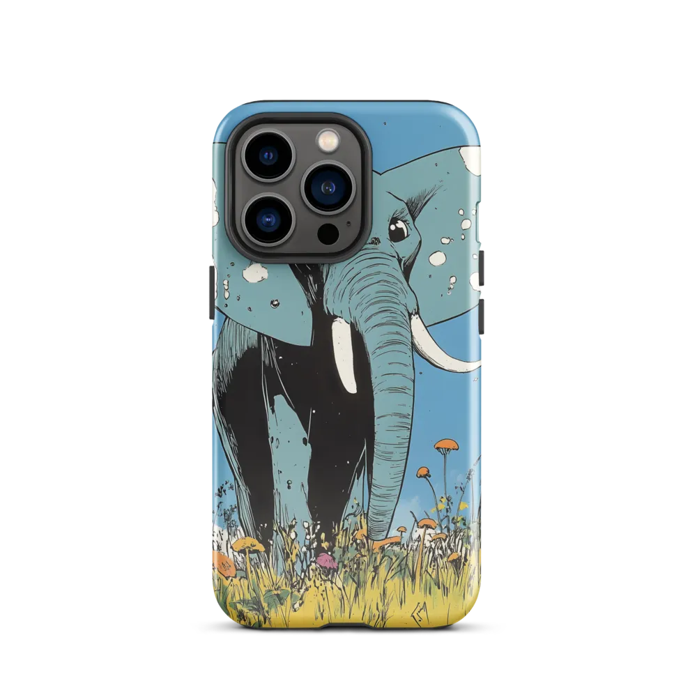 Whimsical Blue Elephant in Bloom