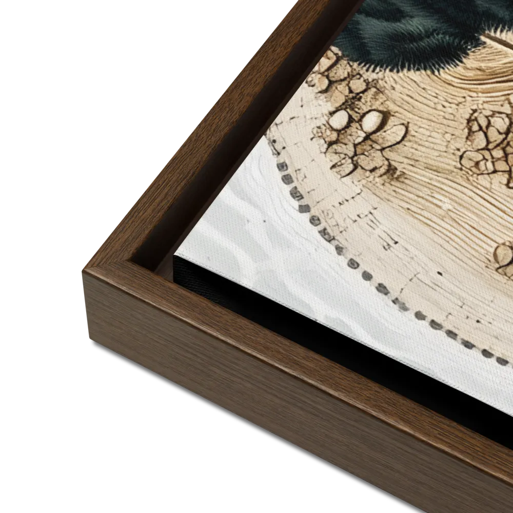 Oceanic Harmony: A Tranquil Landscape | Canvas with Brown Frame | 24″×36″