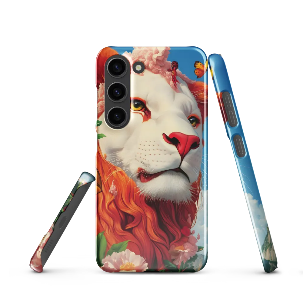 Majestic Lion Amidst Floral Splendor
