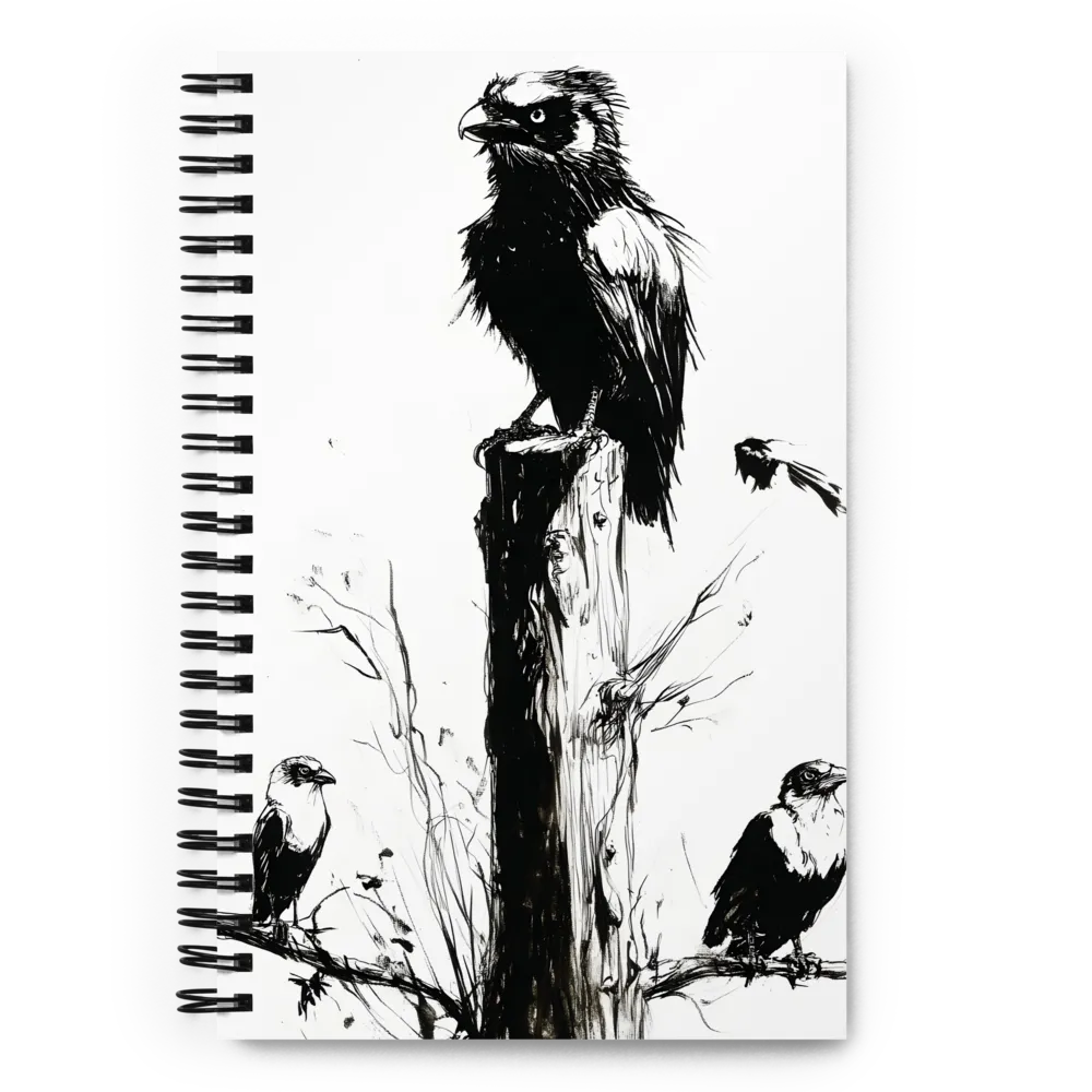 Majestic Sentinel: The Watchful Birds | Spiral Notebook