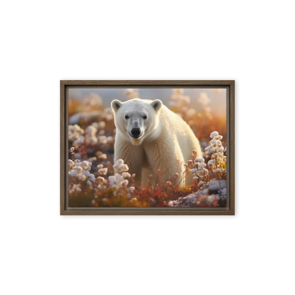 Harmony in the Frozen Wilderness | Canvas with Brown Frame | 12″×16″