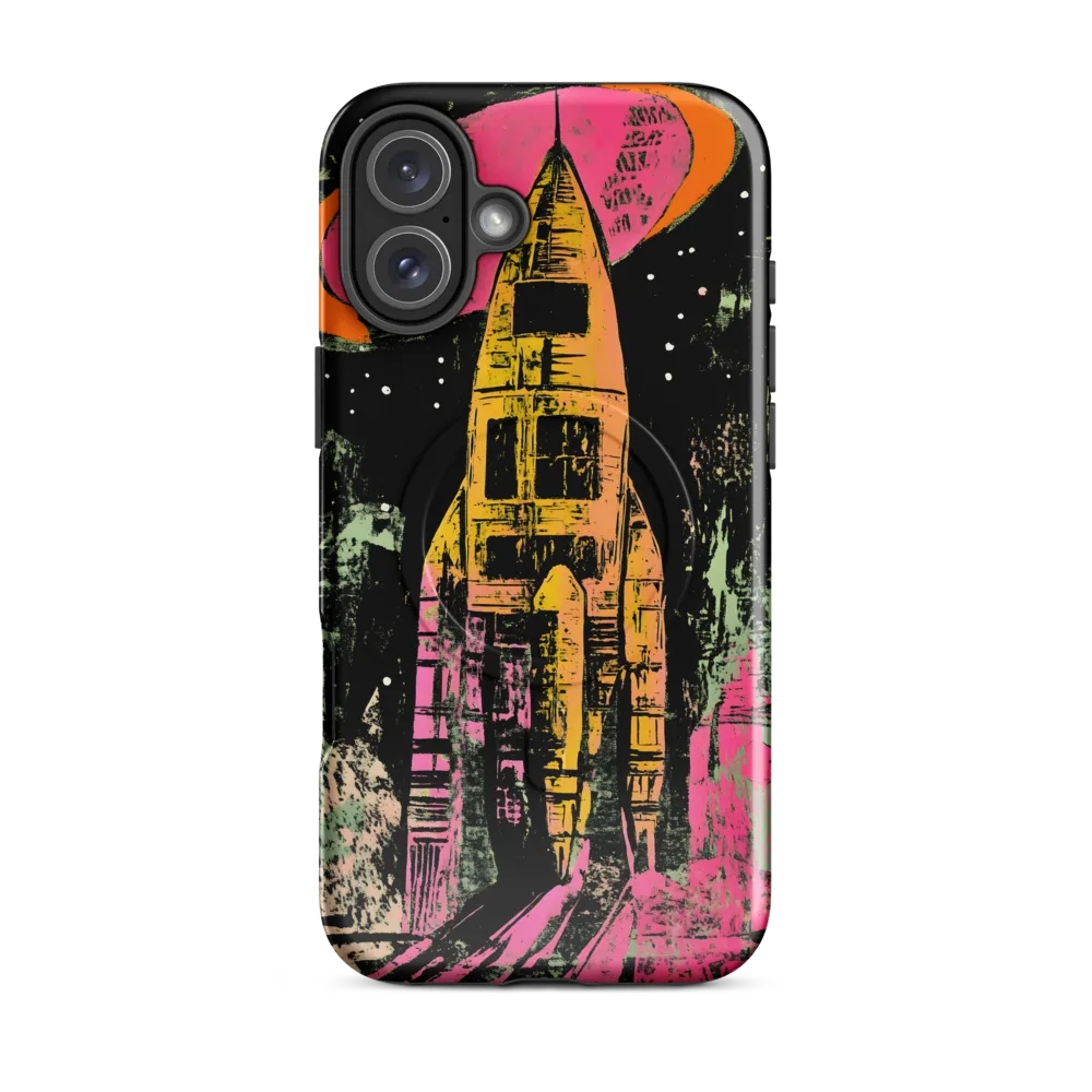 Cosmic Voyage: A Surreal Rocket Adventure | Phone Case |  16 Plus | MagSafe® Tough Case | Glossy