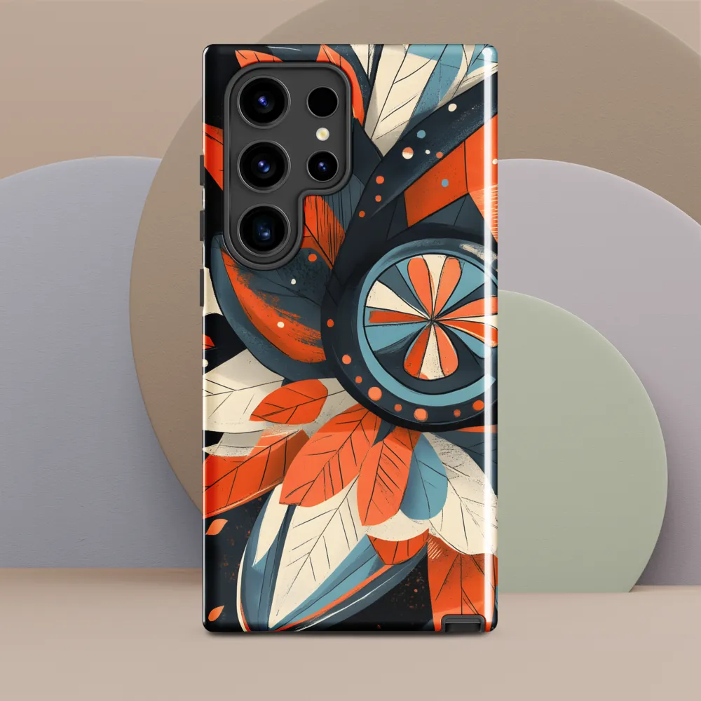 Floral Symphony in Orange and Teal
