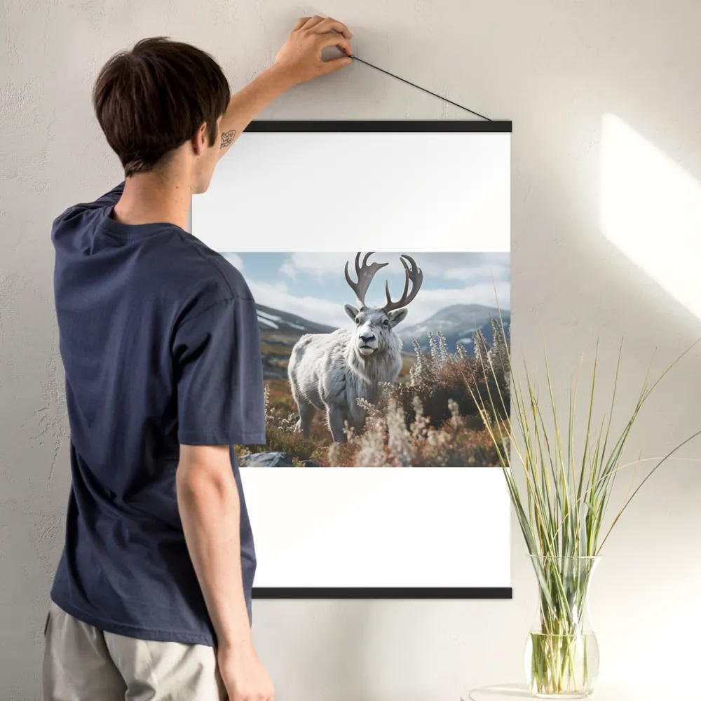 Majestic Harmony: The Reindeer in Nature | Poster With Black Wood Hanger | 24″×36″