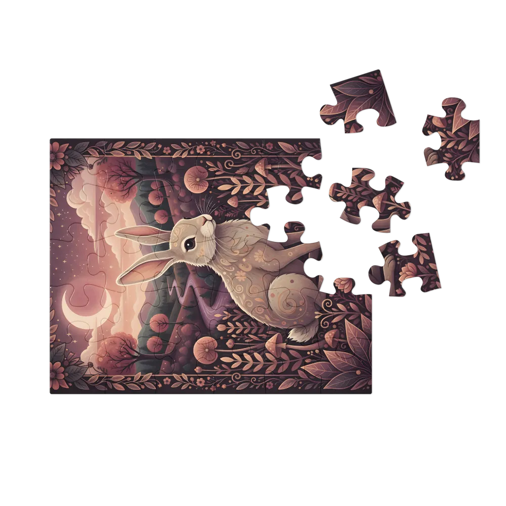 Moonlit Hare 
 Jigsaw Puzzle in Tin Box