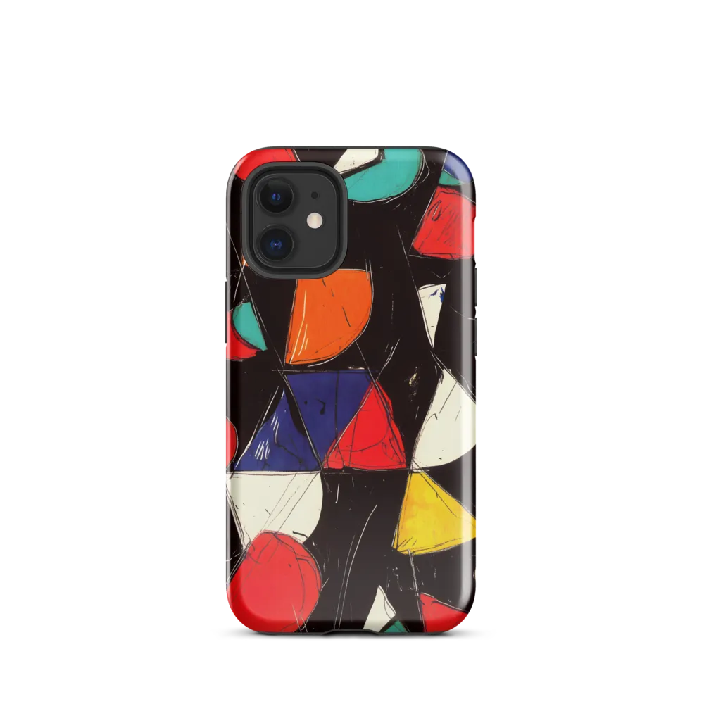 Vibrant Geometric Symphony | Phone Case |  12 mini | Tough Case | Glossy