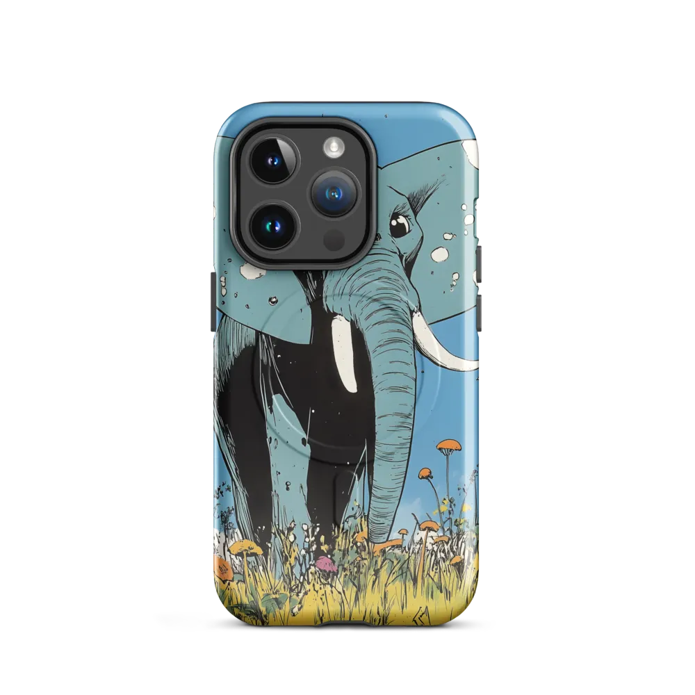 Whimsical Blue Elephant in Bloom