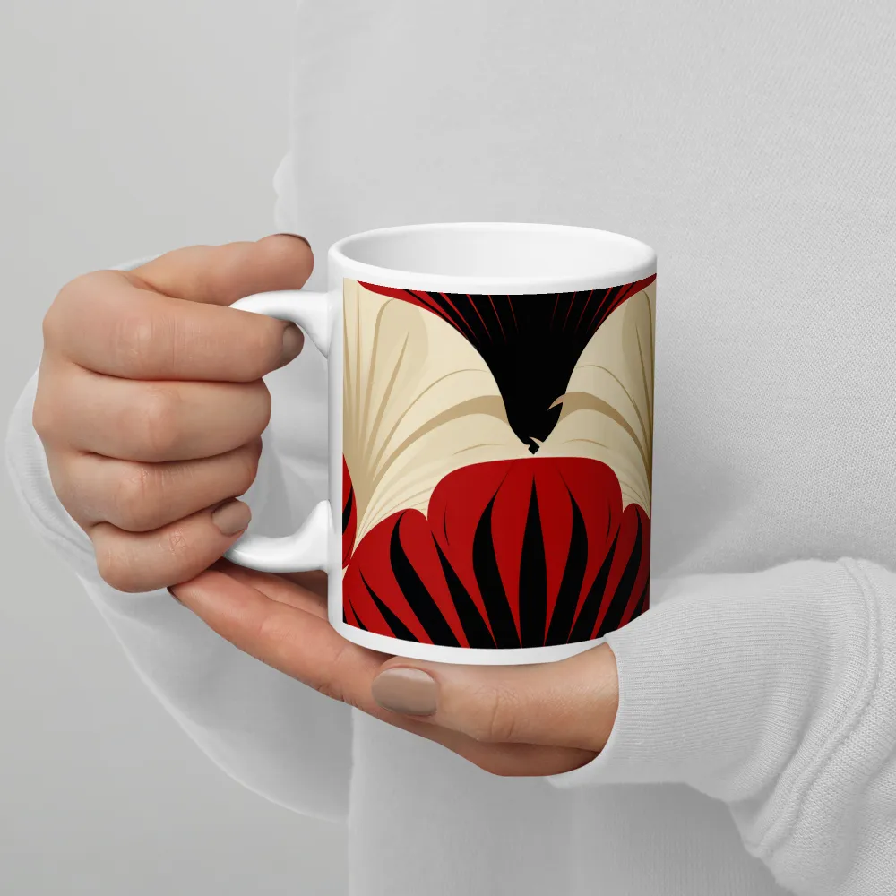 Elegance in Bloom: An Art Deco Floral Reverie | Mug with White inside | 11 oz