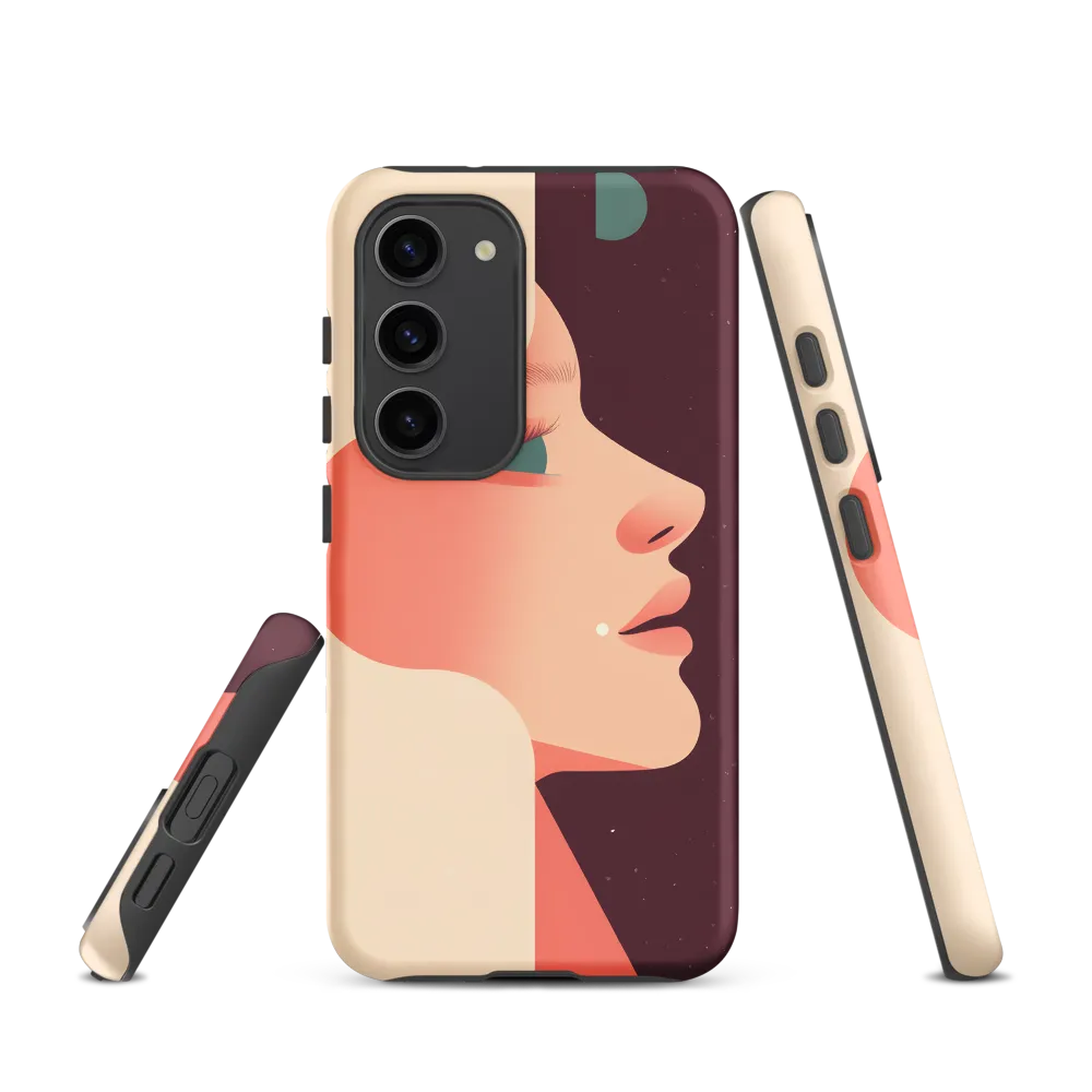 Profile in Peach and Burgundy