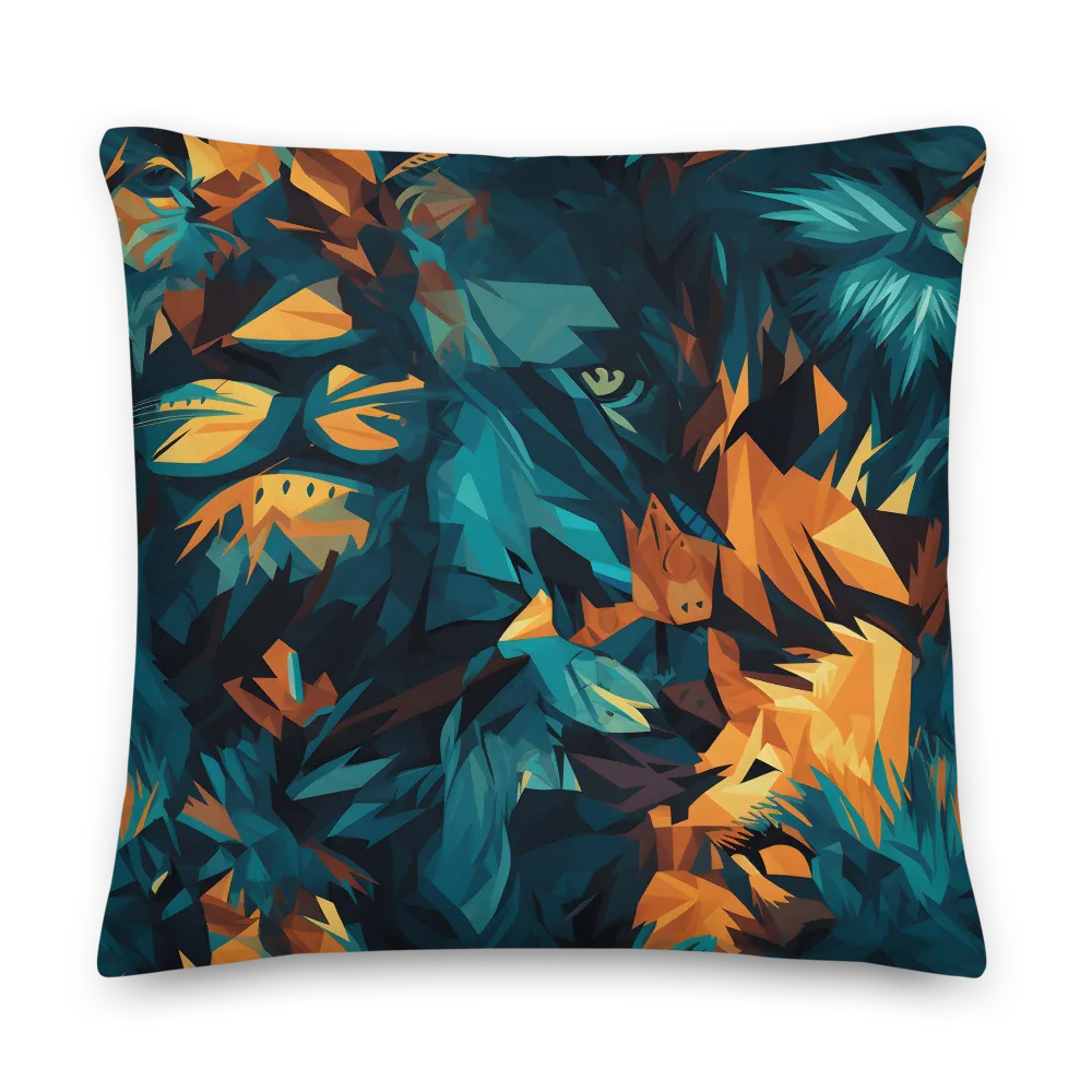 Wild Fusion: The Abstract Wolf | Pillow | 22″×22″