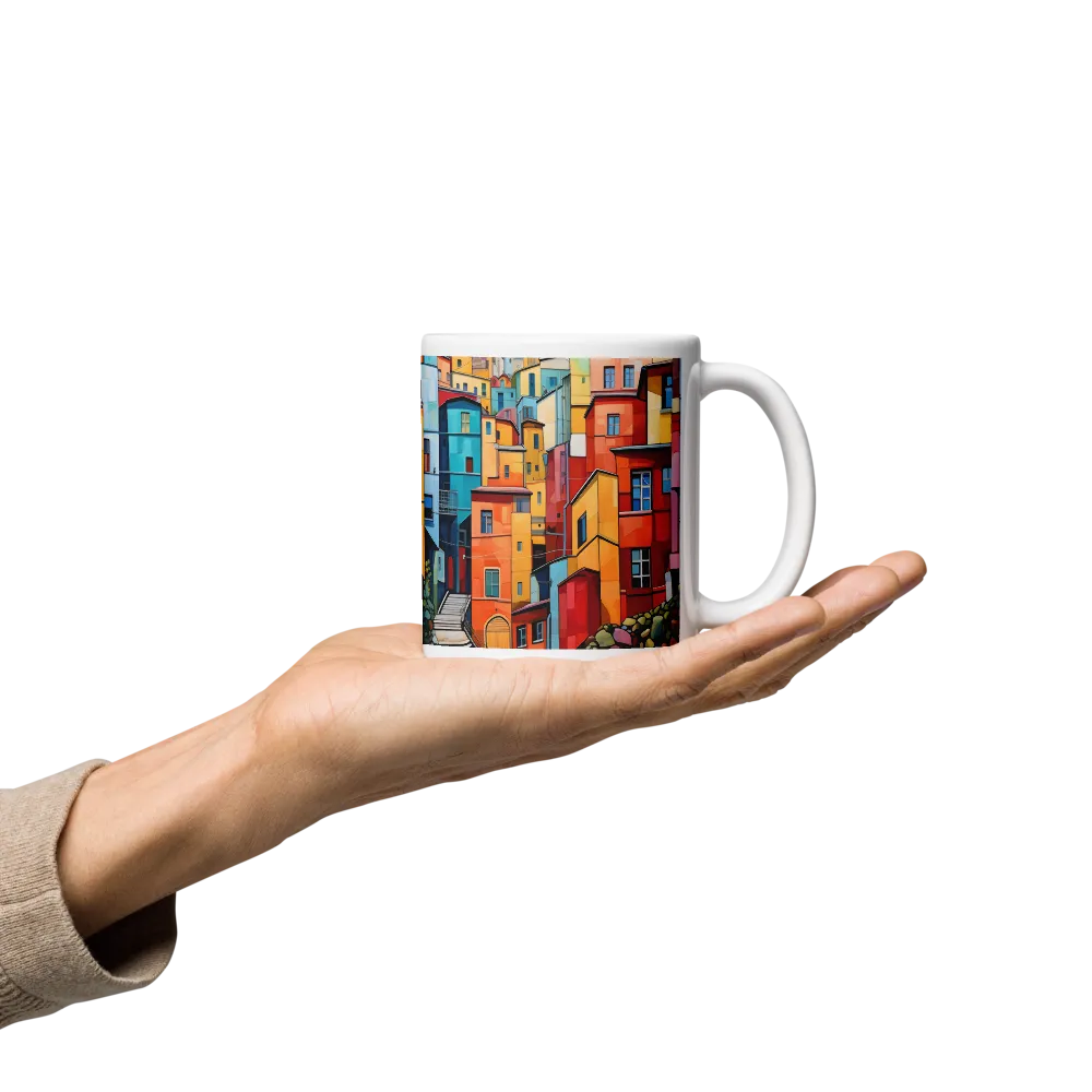 Vibrant Village: A Cubist Journey | Mugs | Multiple Sizes & Colors