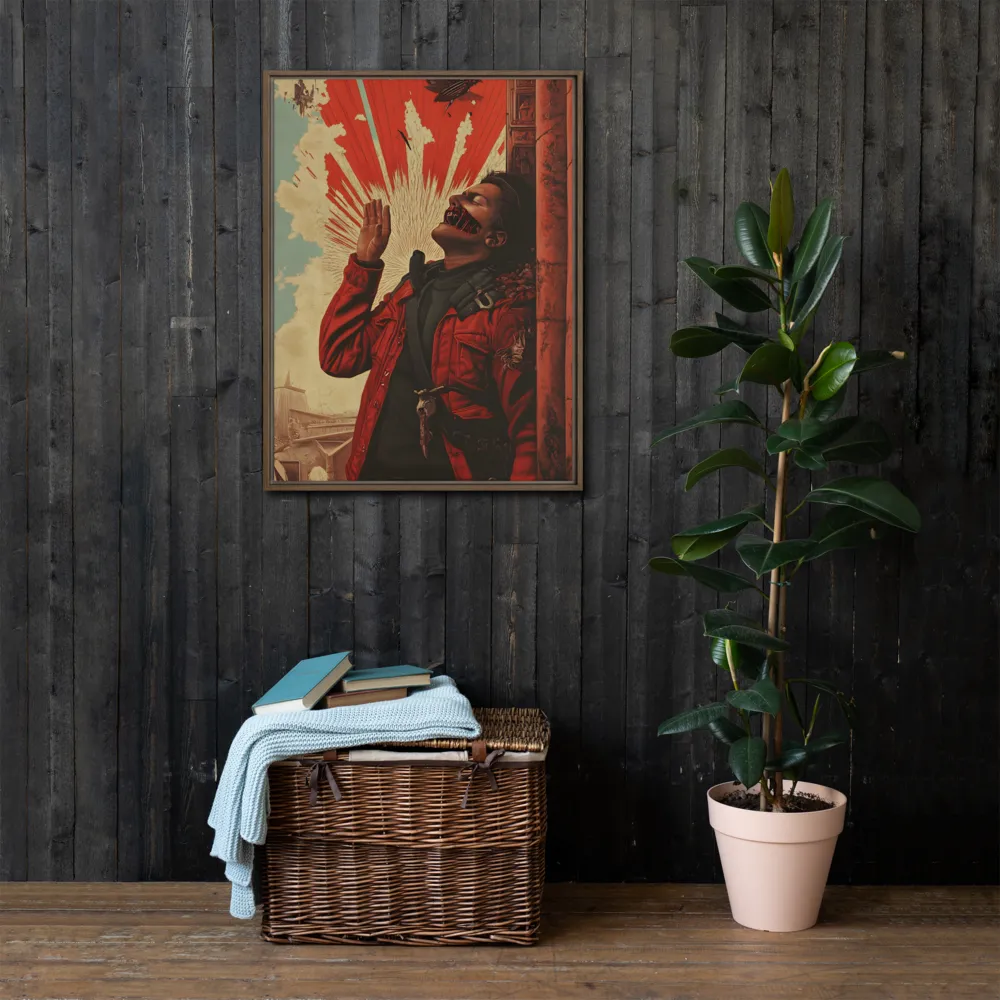 Defiant Echoes of Ruin | Canvas with Brown Frame | 24″×32″