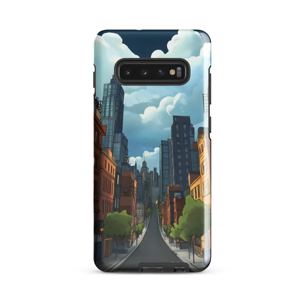 Urban Serenity: A Digital Cityscape | Phone Case |  S10 Plus | Tough Case | Glossy