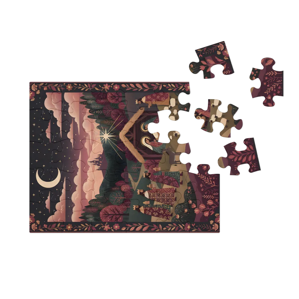 Starlit Nativity 
 Jigsaw Puzzle in Tin Box