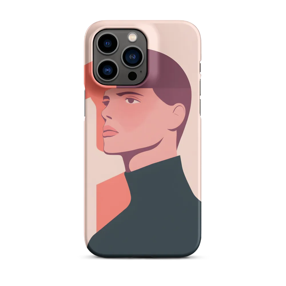 Contemplative Portrait in Minimalism | Phone Case |  14 Pro Max | Snap Case | Matte
