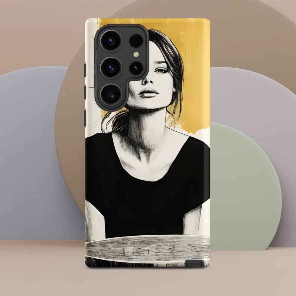 Golden Serenity: A Minimalist Portrait