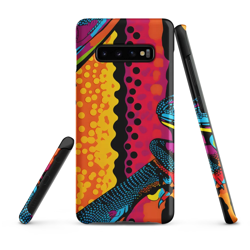 Colorful Encounters: The Playful Geckos | Phone Case |  S10 Plus | Snap Case | Matte