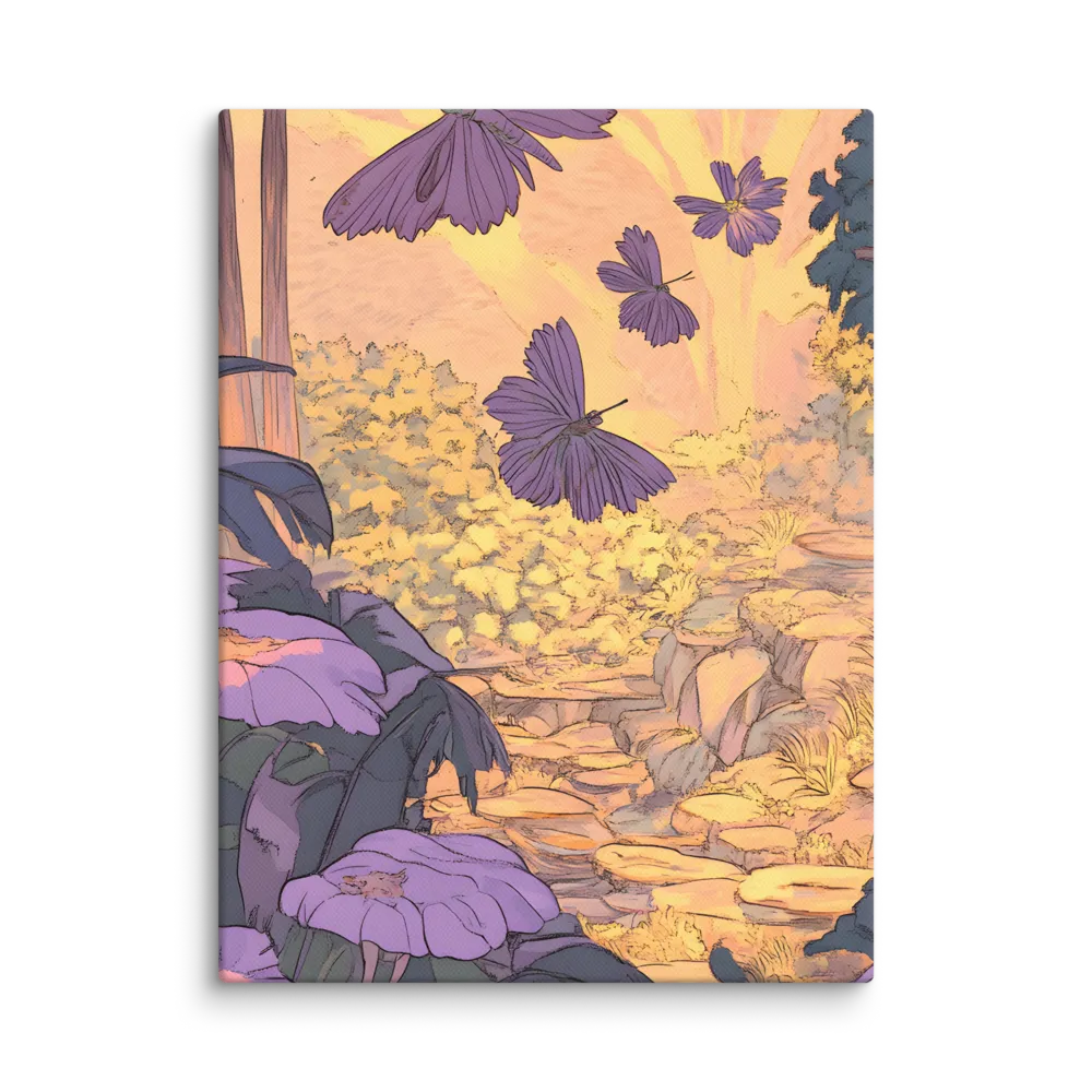 A Serene Dance of Butterflies | Canvas | 12″×16″