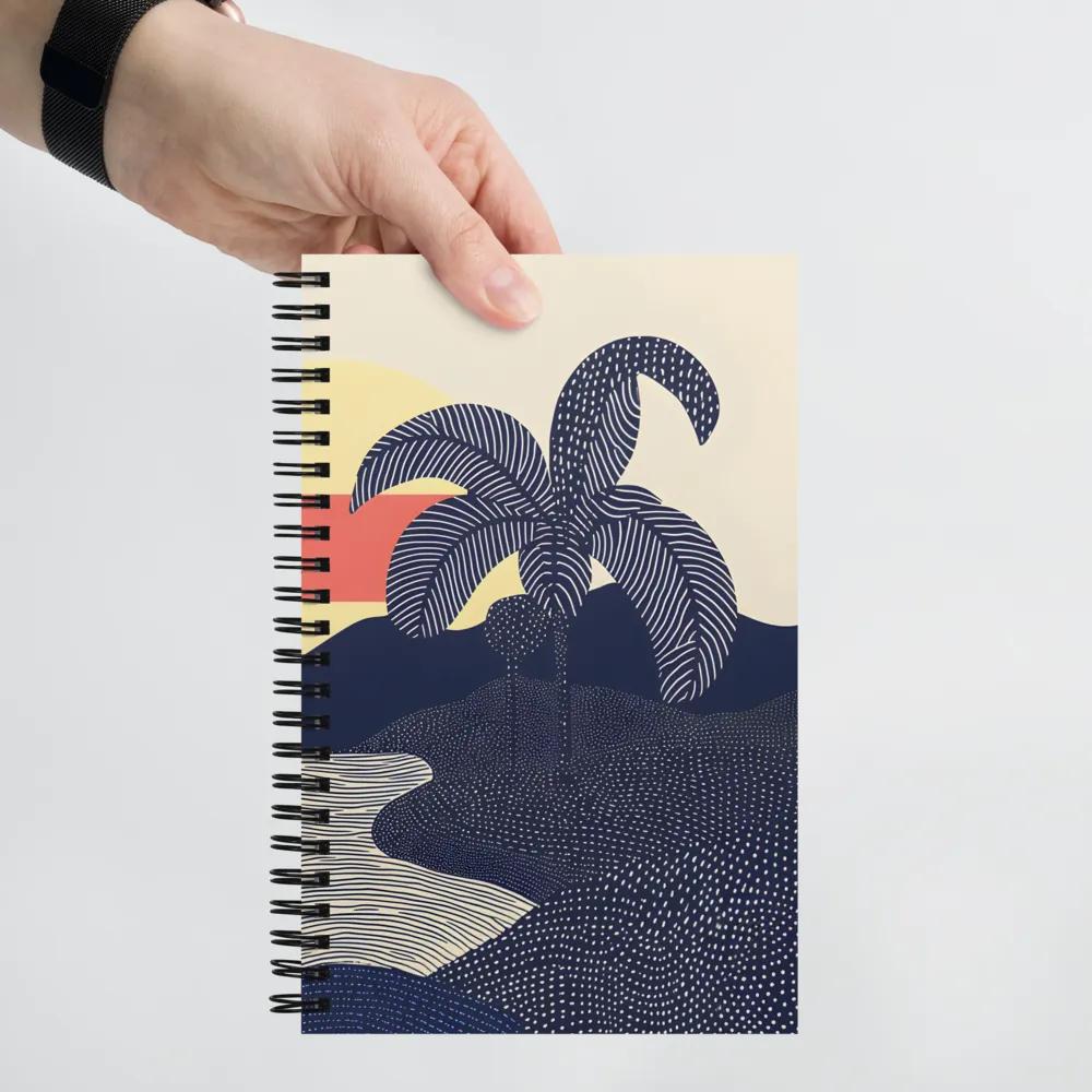 Tranquil Sunset in Modern Minimalism | Spiral Notebook