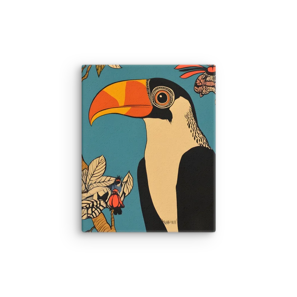 Tropical Majesty: The Toucan at Rest | Thin Canvas | 8″×10″