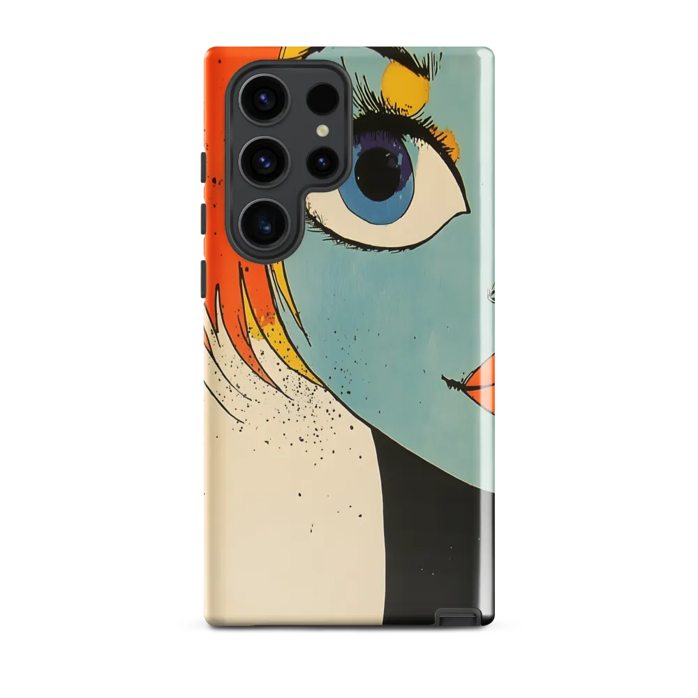 Vivid Expressions: A Portrait in Blue | Phone Case |  S23 Ultra | Tough Case | Glossy