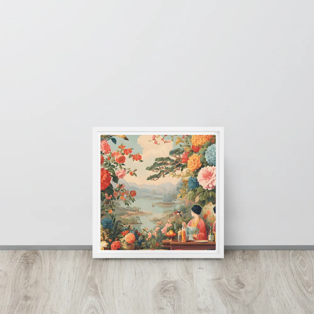 Terrace of Blossoms 
 Canvas with White Frame | 12″x 12″
