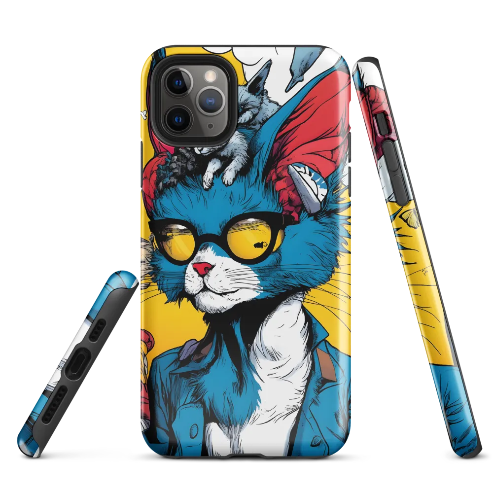 Whimsical Feline Coolness | Phone Case |  11 Pro Max | Tough Case | Glossy